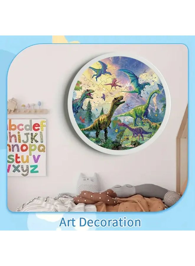 عالم الديناصورات 70 قطعة لغز دائري سميك ومتين للمتعة العائلية في أعياد الميلاد - Image 4